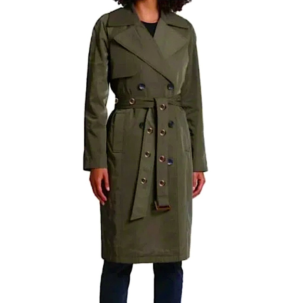 Avec Les Filles long line water resistant belted trench coat
